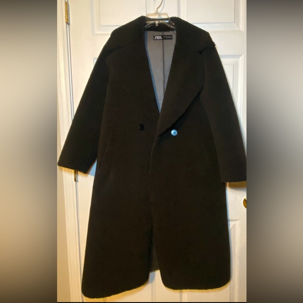 Zara Double Faced Faux Fur Coat Size M